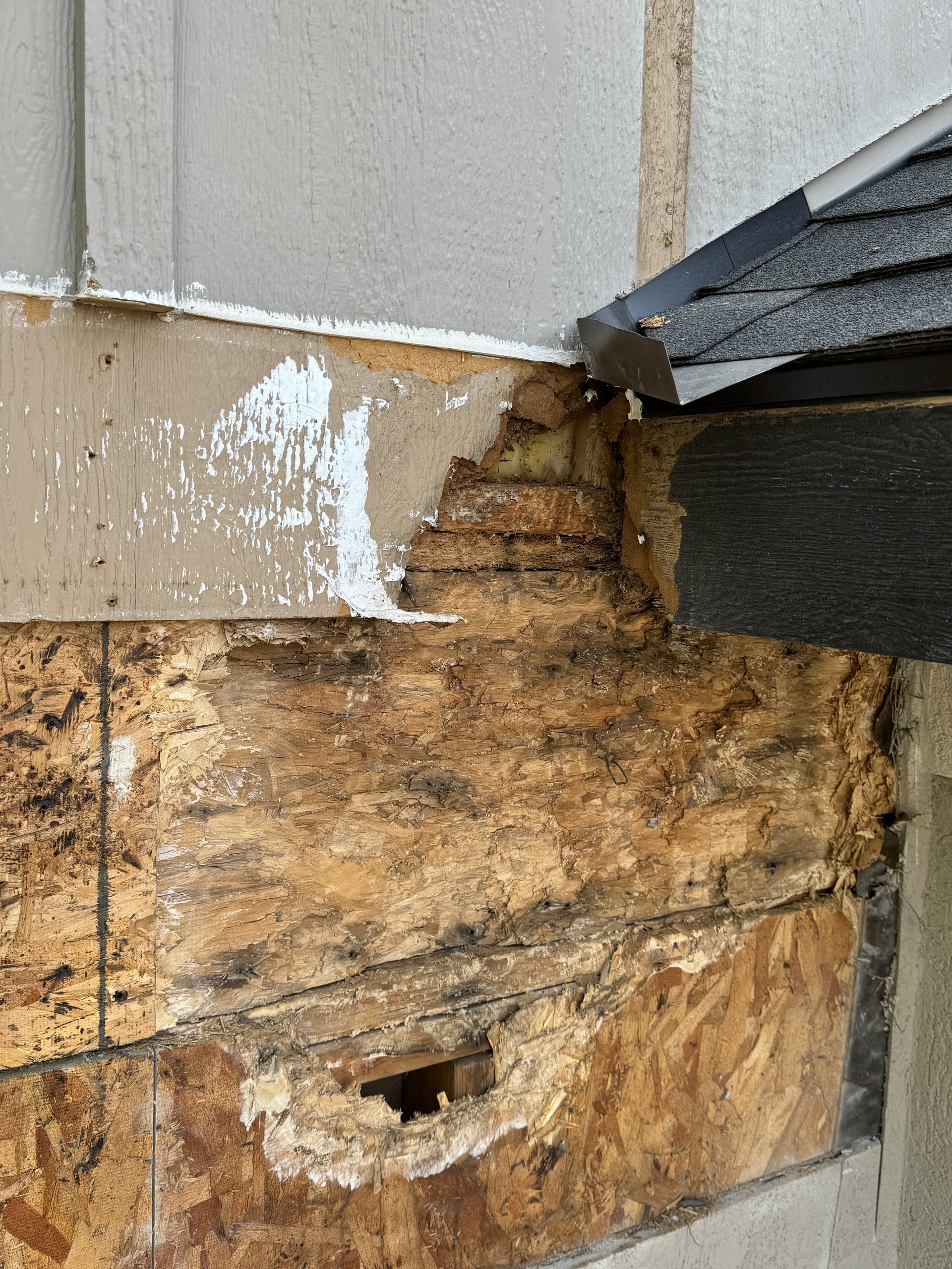 Water damage between glass panes